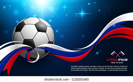 Football Cup Championship with glow light background flag soccer