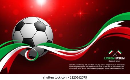 Football Cup Championship with glow light background flag soccer