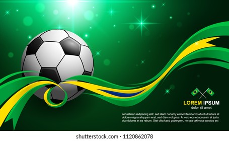 Football Cup Championship with glow light background flag soccer