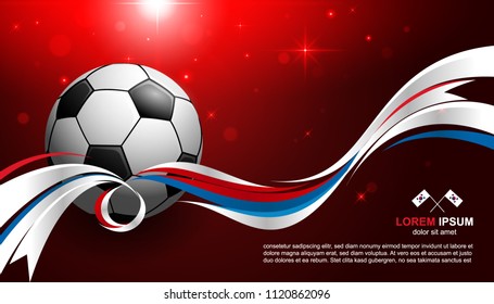 Football Cup Championship with glow light background flag soccer