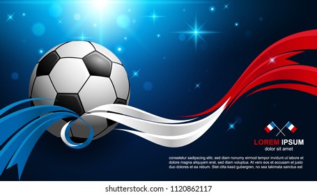 Football Cup Championship with glow light background flag soccer