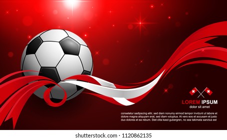Football Cup Championship with glow light background flag soccer
