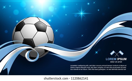 Football Cup Championship with glow light background flag soccer