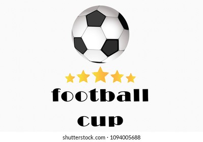 Football cup design with five gold stars as  background for the soccer championship. Element for design cards, invitations, gift cards, brochures. High resolution 