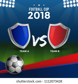Football Cup Design with Shield of Different Participating Teams