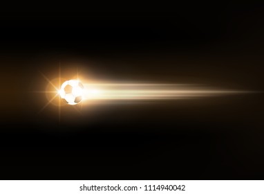 Football cup gold color ball speed movement background. Vector illumination