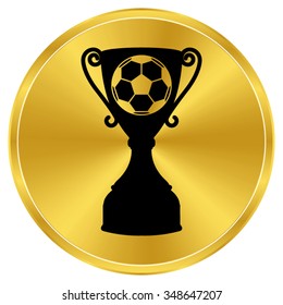 football cup - gold vector icon