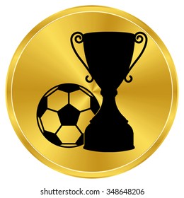 football cup - gold vector icon