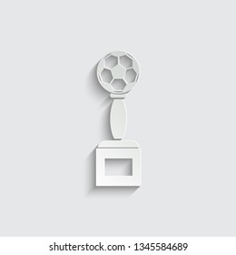  football cup Icon with shadow on a grey background