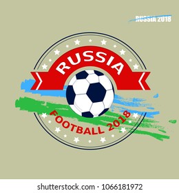 Football cup logo 2018 isolated on background. Soccer cup for web site, poster, placard, flyer and wallpaper. Modern backdrop and banner template. Creative art concept, vector illustration, eps 10