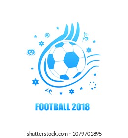 Football cup logo isolated on white background. Soccer cup for web site, poster, placard, flyer and wallpaper. Modern backdrop and banner template. Creative art concept, vector illustration, eps 10