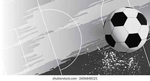 football cup, soccer ball. Sport poster, infinity concept background
