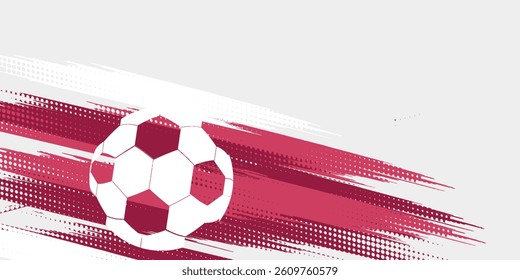football cup , soccer ball. Sport poster, infinity concept background ( Translation : Qatar )
