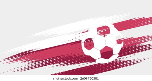 football cup , soccer ball. Sport poster, infinity concept background ( Translation : Qatar )