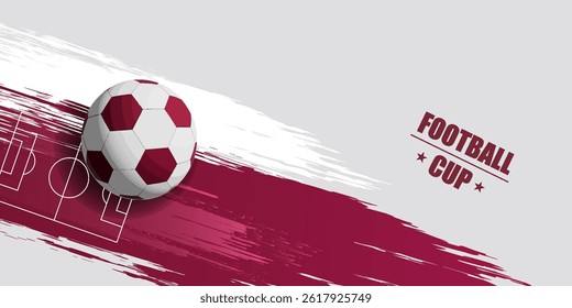 football cup , soccer ball. Sport poster, infinity concept background.