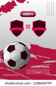 Football cup , soccer ball. Vector sport poster and flyer. Football flyer vector illustration.
