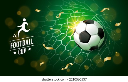 Football cup, Soccer Template design , banner, Sport layout , green Theme, vector illustration