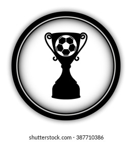 football cup - vector icon; round  button with shadow