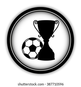football cup - vector icon; round  button with shadow
