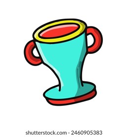 Football Cute Sticker Doodle Illustration
