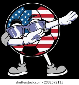 Football dabbing USA 4th of july t-shirt design