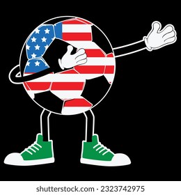 Football dabbing USA merica 4th of july t-shirt design