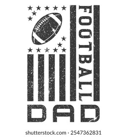 Football Dad American Flag T Shirt Design