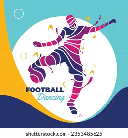 football dancing abstract silhouette illustration