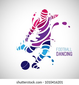 football dancing splash silhouette soccer