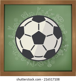 Football design on blackboard background,clean vector
