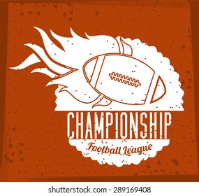 Football design over grunge orange background, vector illustration