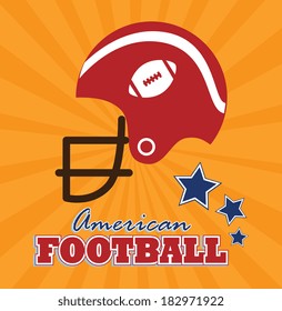 Football design over orange background, vector illustration