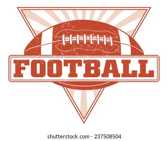 Football Design With Sunburst Triangle is an illustration of a one color football design. Includes a football and a triangle with sunburst.