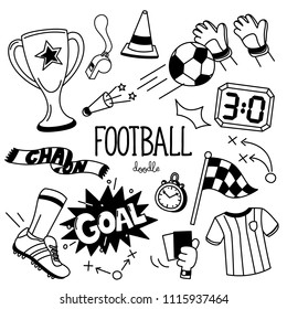 Football Doodle. Hand Draeing Styles For Football