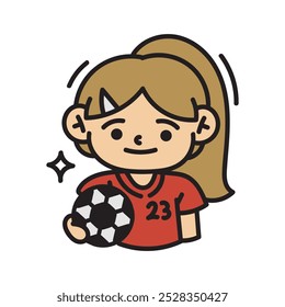 Fútbol Doodle Ilustración - Niños Niñas Jugar Fútbol