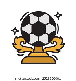 Football Doodle Illustration - Trophy