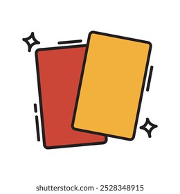 Football Doodle Illustration - Yellow And Red Cards