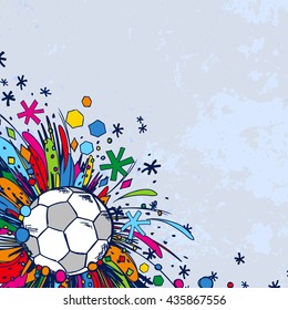 Football doodles ornament background. Soccer bright sketches. European football theme sport wallpaper.