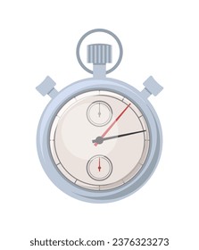 Football element sticker. Referees timer. Tournament and competitions. Time measuring equipment. Graphic element for website. Cartoon flat vector illustration isolated on white background