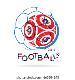 Football emblem design. Confederation cup decor. Vector illustration