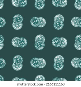 Football emblem engraving seamless pattern. Vintage background sport topic in hand drawn style. Vector repeated design texture for print, fabric, wrapping, wallpaper, tissue.