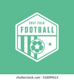 Football Emblem Flat Icon On Green Background