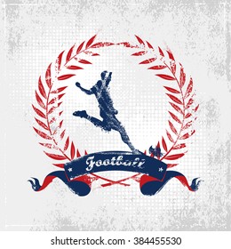 Football emblem with grunge elements