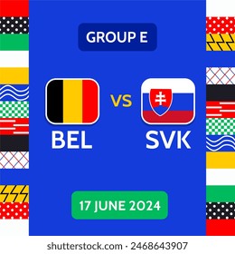 Football Euro Cup 2024 Belgium vs Slovakia