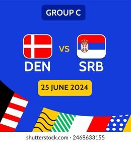 Football Euro Cup 2024 Denmark vs Serbia