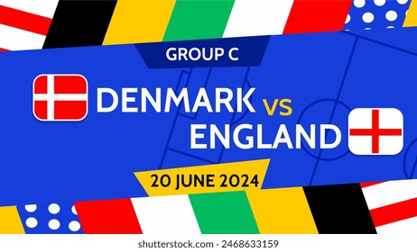 Football Euro Cup 2024 Denmark vs England