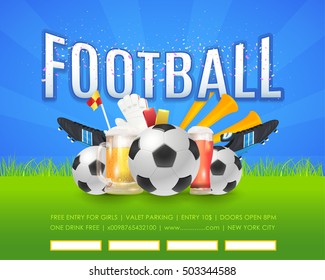 Football Event Poster Template Vector Background