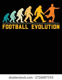 Ilustración vectorial de la silueta del progreso humano de la evolución del fútbol