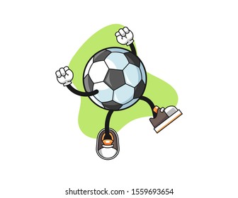 Football excited cartoon. Mascot Character vector.