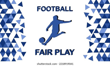 Football fair play background triangle white blue vector illustration